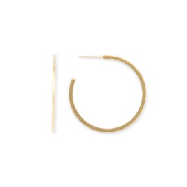Rocksbox Demifine Solid Hoop Earrings - Gold Hoops for Women - 18k Gold Plating - Premium Quality Jewelry - 1.25"