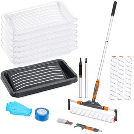 PinStone 22pcs 12"-18" Adjustable Large Paint Roller with Tray & Liners Kit