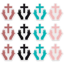 beinkmake 12pcs Praying Hands Silicone Beads Focal Beads Silicone Charms Keychain Bracelet Necklace Making Kit