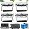 Brateuanoii Pack of 4 Stainless Steel Handle Carry Handle, Folding