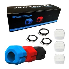 Powzdi Jaw Exerciser, Jaw Trainer for Face Mouth, Jawline Chisel & Enhance 3 Pack 3 Levels of Resistance Neck Exerciser Build & Chisel Your Jawline Jawzr Includes 3 Necklaces