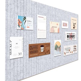 Large Felt Wall Tiles Cork Boards for Office, 35"x23.6" Felt Bulletin Board Tiles Pin Board for Walls Home Decor, Noise Reduction Felt Boards, Felt Tiles Panels for Photos Memos, 6-Pack, Silver Gray