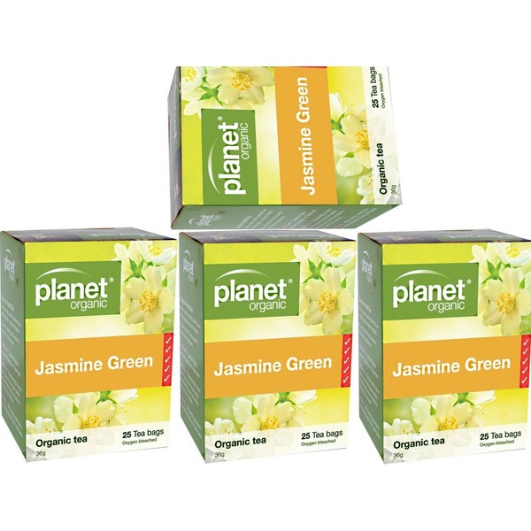 4 x 25 bags PLANET ORGANIC Organic Herbal JASMINE GREEN Tea (100 bags)