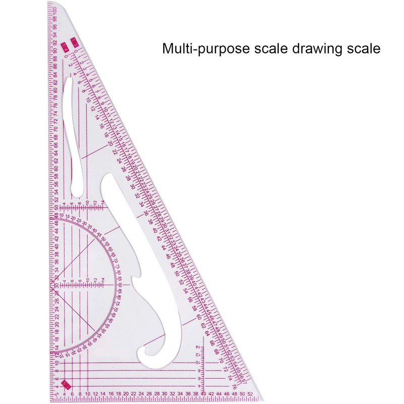 9 Pieces French Metric Ruler Bevelled Transparent Ruler Curve Shaped