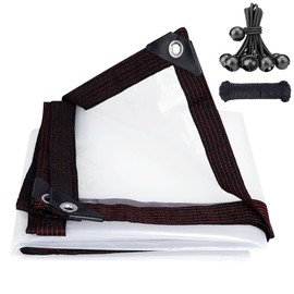 6.6 x 13 Ft Clear Tarps Heavy Duty Waterproof with Grommets Outdoor Garden Plastic Rainproof Covering Tarpaulin for Covering Greenhouse Henhouse Porch Canopy Patio Plant Roof Opening Storage