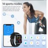 LOLO Smartwatch Hombre y Mujer Reloj Inteligente Negro Impermeable