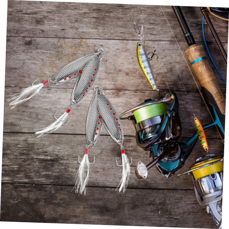 SUPVOX 5pcs Simulated Fishing Lure Fishing Baits Rotating Chicken Plume