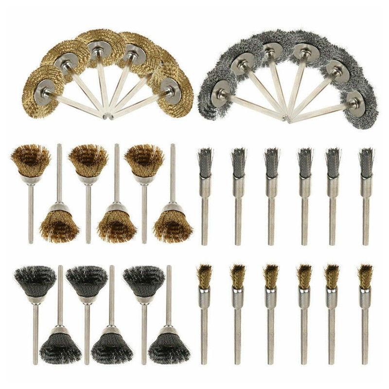 36Pcs Wire Wheel Brush Set Stainless Steel Brushes Kit for