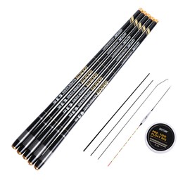 Goture Telescopic Tenkara Fishing Rod Set, Collapsible Crappie Rods 1 Piece Portable Hand Fishing Poles Carbon Fiber Telescoping Stream with Line 12 15 18 20 21 24Ft