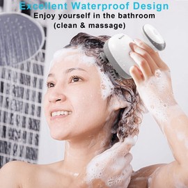 VIVIYA Electric Scalp Massager, Portable Rechargeable Head Massager with 8 Removable Massage Claws, Waterproof Handheld Hair Scalp Scratcher for Full-Body Massage and Stress Relax