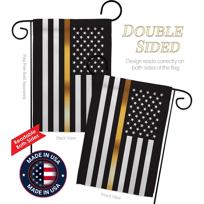US Thin Gold Line Garden Flag - Set Mailbox Hanger