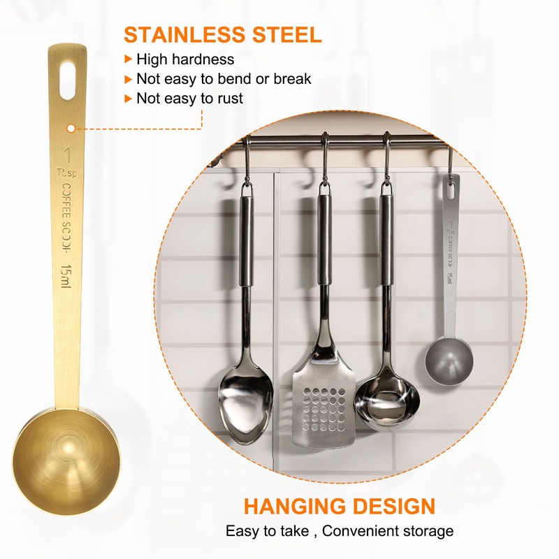 HARFINGTON Single Measuring Spoon 1tbsp (3tsp, 15ml) Teaspoon/Tablespoon 304 Stainless