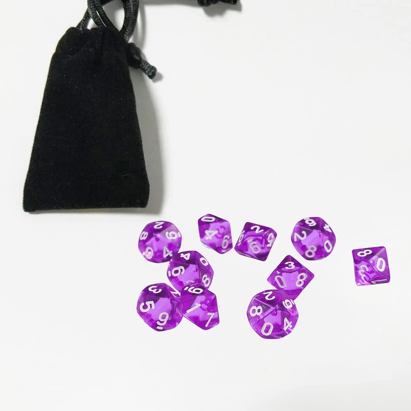 Yourandoll Polyhedral Dice D10 (0-9) Dice Dice Game Dice for