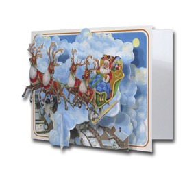Sleigh Ride - Pictoria Press 3D Pop Up Christmas Greeting Card - Sleigh Ride - Father Christmas - Santa Claus