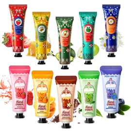 10PCS Hand Cream Gift Set for Women,Moisturizing Mini Hand Lotion Bulk,Travel Size Bulk Hand Cream for Dry Cracked Hands,Small Hand Moisturizer Set for Thank You Gifts and Party Favors