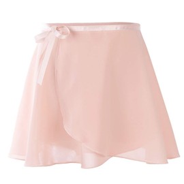 Soudittur Ballet Wrap Skirts Chiffon Dance Skirt for Toddler/Girls/Women (Pink, Large)