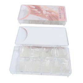 Ipetboom False Nails Coffin Nail Covers Nail Salon Tip Full Cover Nail Tips Fake Artificial Nails Tips Clear Nail Tips French Nail Tips Nail Art Sticker Press on Short Hair Nail Piece