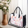 JIATEMET Large Canvas Travel Tote Bag for Women, Floral Shopping