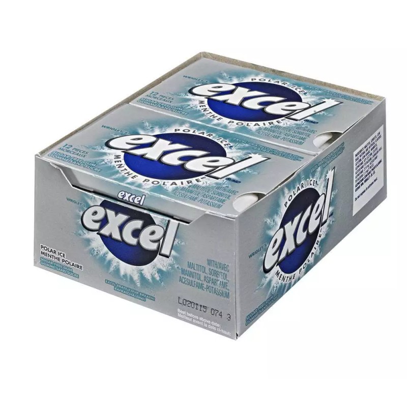 Wrigley Excel Sugar-free Pellet Gum, 12ct - 12pk, Polar Ice