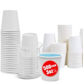 MOUMOULIFE 500 Count 3 oz Disposable Bathroom Cups, Small Mouthwash Cups, White Paper Cups, Hot/Cold Beverage Drinking Mini Cup for Party, Picnic, BBQ, Travel