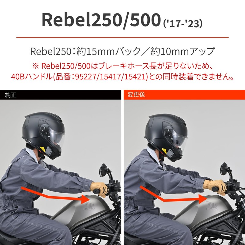 Daytona 31059 Motorcycle Handlepost for Rebbles 250/500/1100 Position Improvement Handle