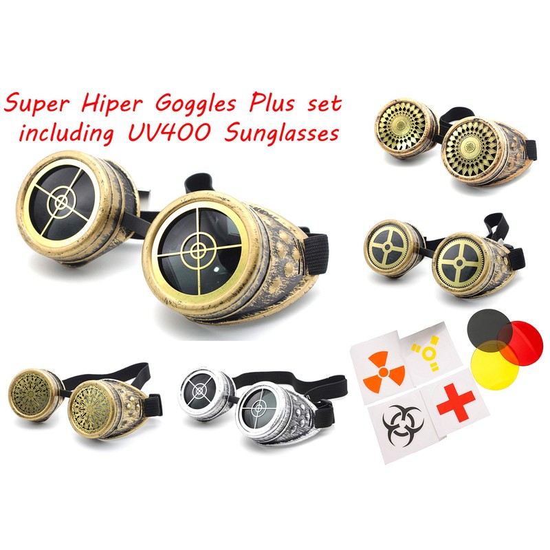 4sold (TM Steampunk Antique Copper Cyber Goggles Led Rave Goth