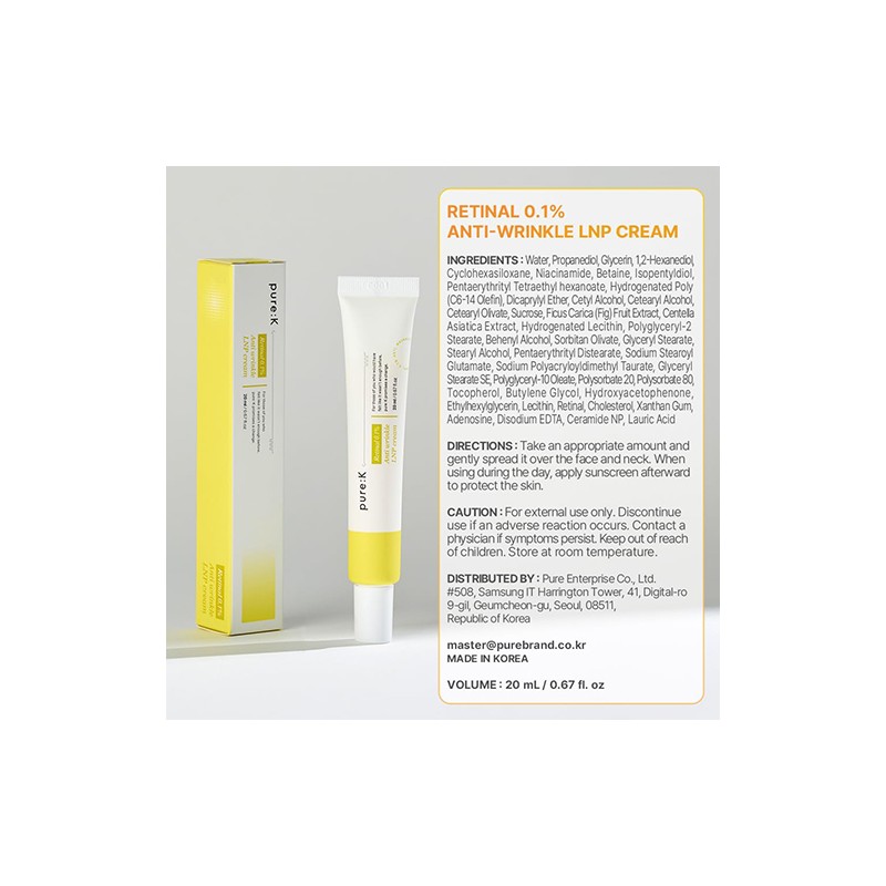 pure:K [pure:K]Retinal 0.1% Anti-Wrinkle LNP Cream 20ml