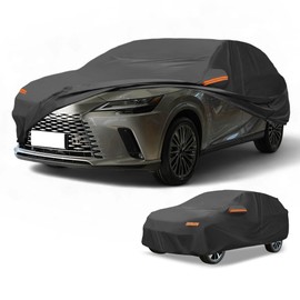 Partuto Car Cover Waterproof All Weather Sun Rain Protection Full Exterior Cover for Lexus RX Black with Left Side Zippers