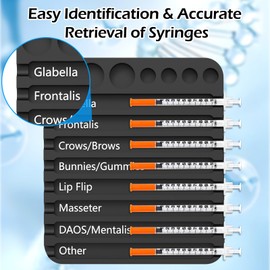 Aesthetic Practitioner Syringe Tray with 8 Slots Label, Vial Holder/Syringe Tray Combination for Aestheticians and Nurses, Syringe Storage Tray Organizer