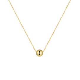 itianxi Gold Solid Ball Pendant Necklaces for Women,14K Gold Plated Cute Tiny Bead Charm Necklace,Cute Simple Dainty Ball Fashion Necklaces Jewelry for Women