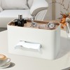 GORESE Cosmetic Tissue Box with Tray, Leather Tissue Box, Paper