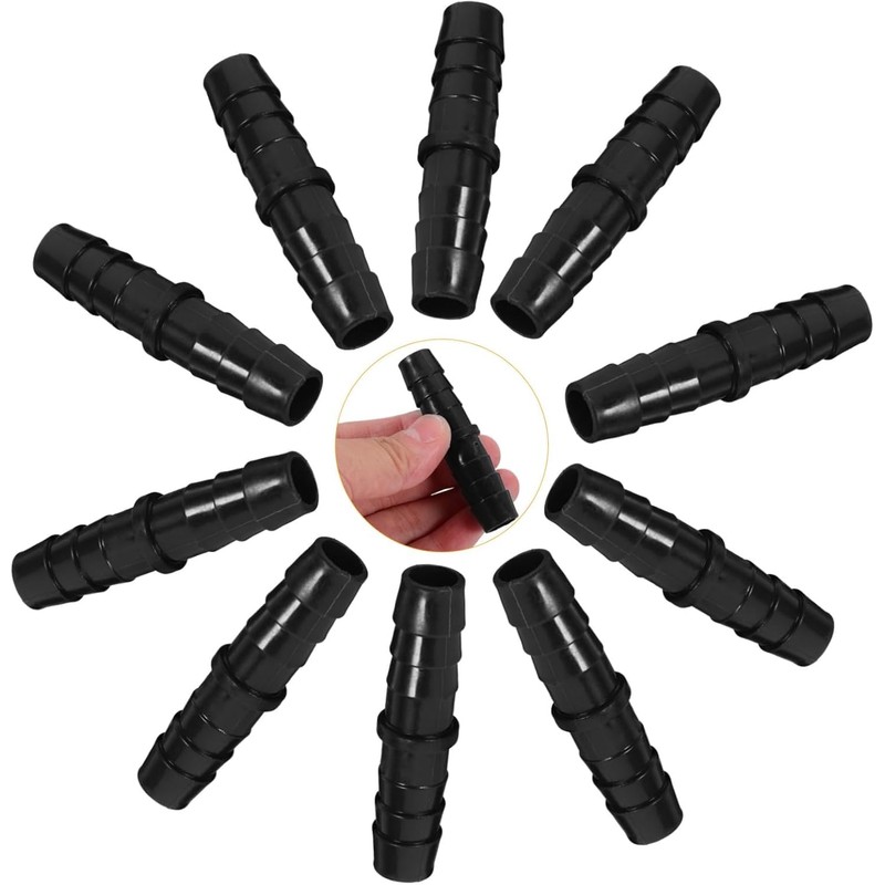 10Pcs Hose Barb Adapter Connectors 12mm Barb Fittings for Garden