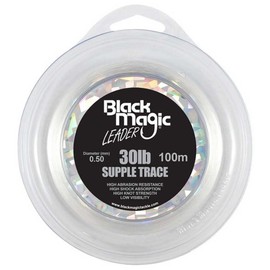Black Magic Men Supple Trace Leader – 30lb - White, One Size