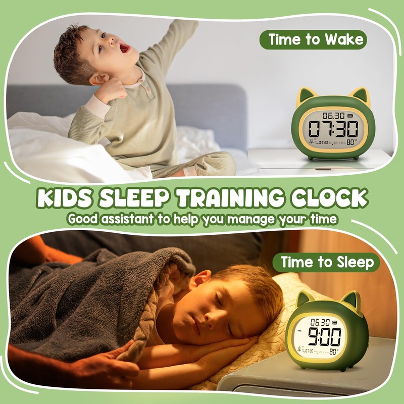 Kids Alarm Clock with Night Light for Kids, Small Digital