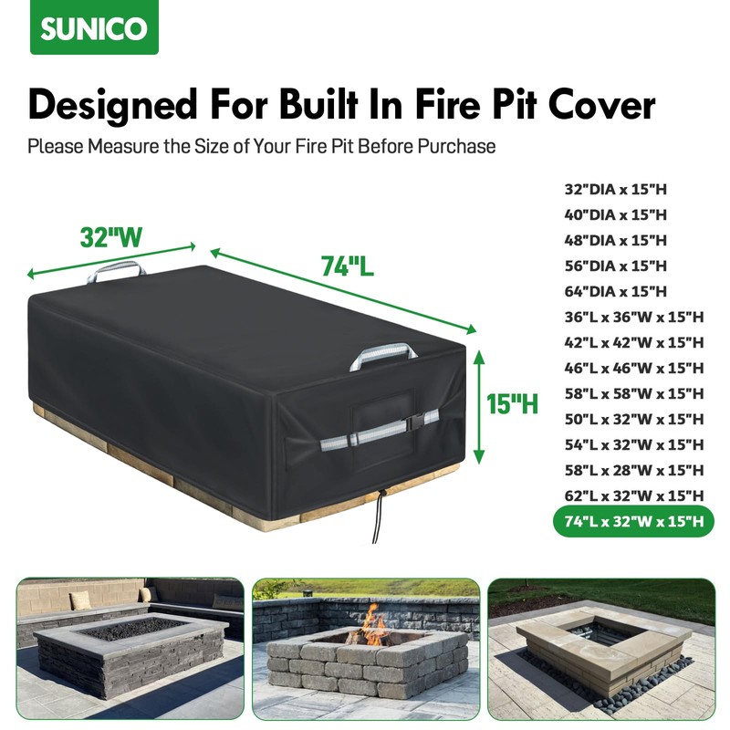 Rectangular Built In Stone Fire Pit Cover For In Ground