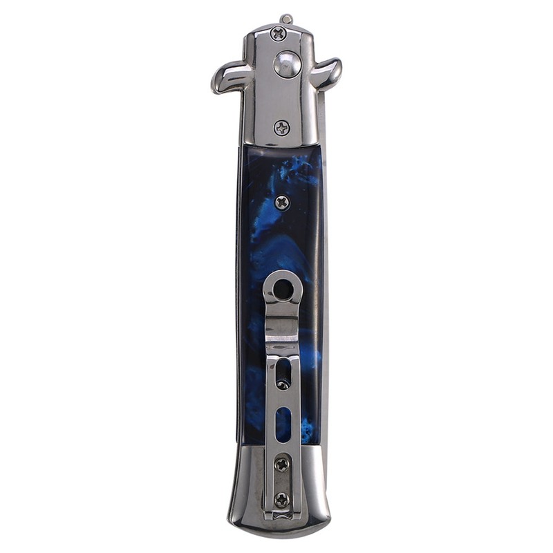 Switchblade Spring Folding Knife Push Button Pocket Comb Oil Hair