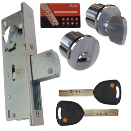 RiKey - Storefront Mortise Door Lock Deadbolt Set High Security Keyed Cylinder and Inside Thumb-Turn
