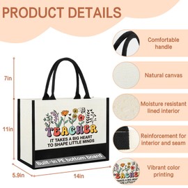 Teacher Gifts For Women Christmas, Teacher Tote Bag, Appreciation Birthday Gifts For End of Year Teachers, Back To School Teacher Gifts, Thank You Daycare Teacher Gifts to Best New Teacher Work Bag