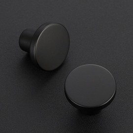 Ravinte 20 Pack Cabinet Knobs Black Kitchen Cabinet Knobs Round Dresser Drawer Knobs Matte Black Drawer Pulls Closet Door Knobs 1-1/5 Inch
