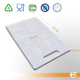 Euroxancy Plastic Chopping Board Granite Look Kitchen Accessories White Large