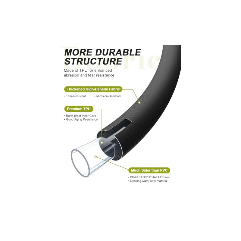 Flexible and Lightweight Garden Hose - 50 FT Durable TPU