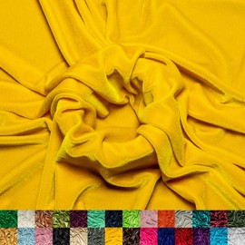 Ice Fabrics Stretch Velvet Fabric by The Yard - 60" Wide Soft Stretchy Fabric for Sewing Clothes, Apparel, Costume, Crafts - 90% Polyester 10% Spandex - Canary Yellow - 4 Yards