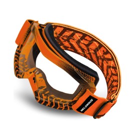 BELINOUS Kid Riding Goggles for ATV Dirt Bike Motorcycle Motorcross MX, UV Protectioin, Youth Dirt Bike Goggles for Kids 3-12 with Soft Strap, Orange