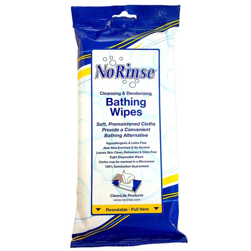 No-Rinse Bathing Wipes by Cleanlife Products (Pack of 2), Premoistened