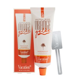 Gel protector solar en gel Orange Gelée SPF 30 de Vacation + Tube Key, protector solar en gel que se transforma en bálsamo y aceite, protector solar en gel bronceador, sin aceites minerales, tamaño