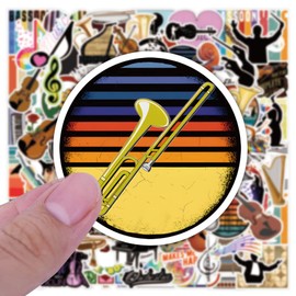 100 Packs Music Stickers Water Bottles Laptop Phone Motorcycle Computer Guitar Skateboard Hydroflasks Orchestral Violin Vinyl Sticker Waterproof Aesthetic Trendy Decals for Teens Girls Adults