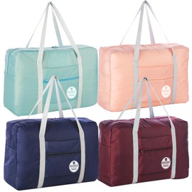 INVODA Travel Duffel Bag Foldable Luggage Bag Spirit Airlines Personal Item Bag Sports Gym Bag Carry on Weekender Overnight Bag Nylon Travel Bag for Men Women (Group)