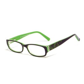 Calabria Viv Boutique 6005 Kids Rectangular Reading Glasses +2.50 Brown Green Girls