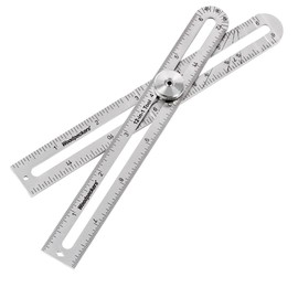Woodpeckers 12-in-1 Pocket Layout Tool, Metric Model, USA Made Adjustable Square for Woodworking, Stainless Steel, Gauge, Square and Rule in One