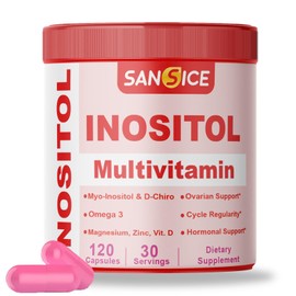 Inositol Multivitamin Capsules, 2000mg Myo-Inositol & 50mg D-Chiro Inositol 40:1 Blend, Inositol Supplement with Omega 3 for Women (120 Capsules)